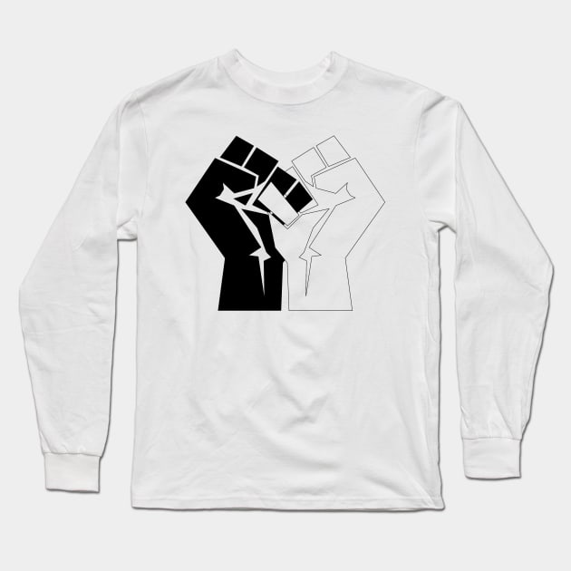 Black and White fist Long Sleeve T-Shirt by BiVe